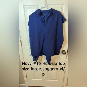 Figs Navy Blue Rafaela Top and Joggers Set